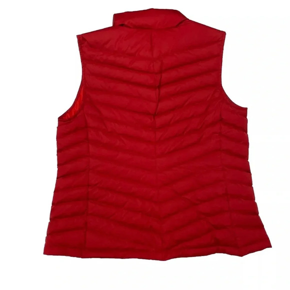 Talbots Duck Down Puffer Vest Zip-Up Women's Size Large In Red - Picture 3 of 5